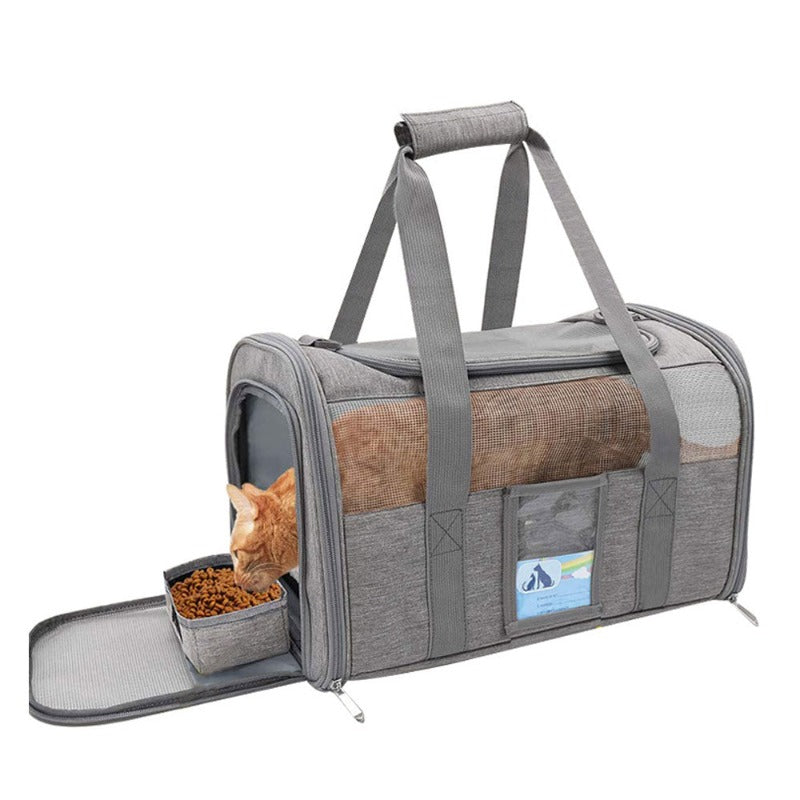Pet Carrier Bags Transport Bag With Locking Safety Zippers Portable Outdoor Travel Handbag