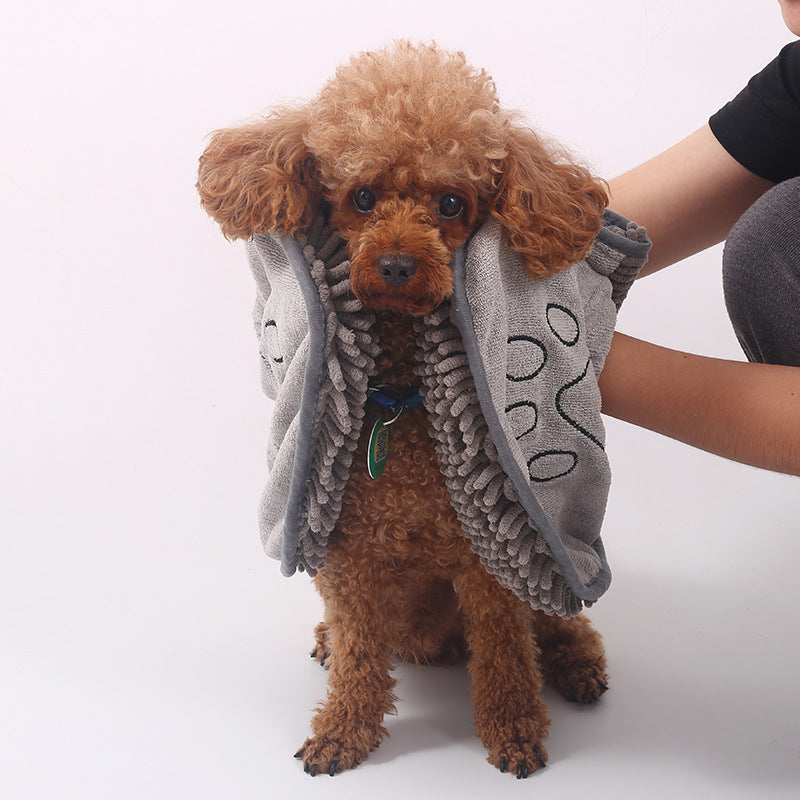 Pet Dog Absorbent Towel Dog Bath Towel Cat Quick Dry Absorbent Gloves