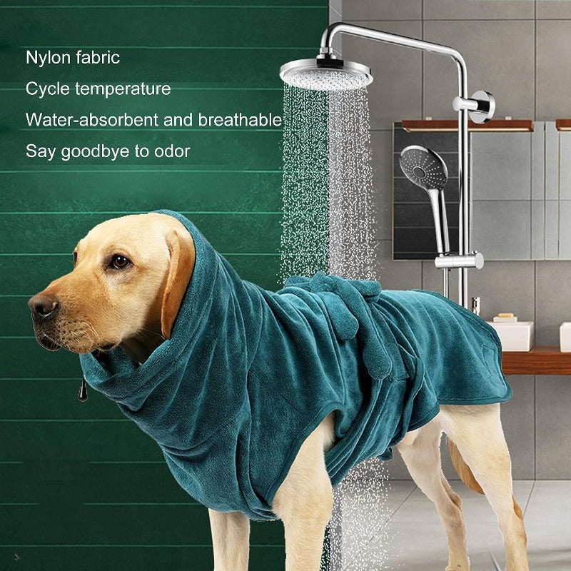 Pet Dog Bathrobe Oversized Super Absorbent Cotton Dog Drying Bathrobe Towel