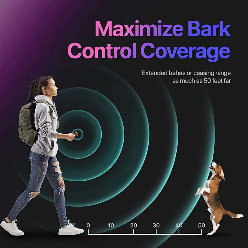 Pet Dog Repeller Ultrasonic Training Device Rechargeable Anti Bark