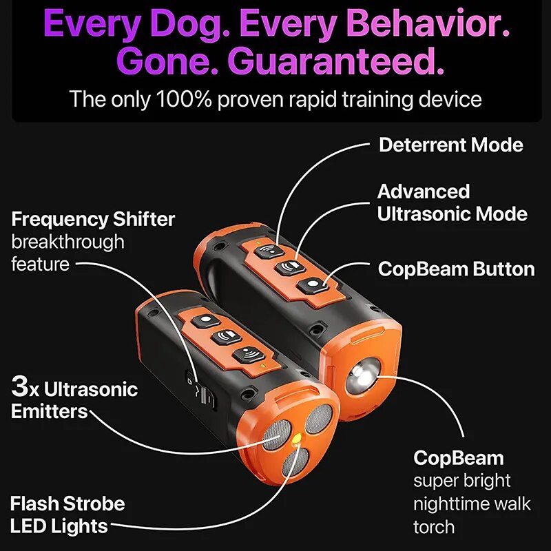 Pet Dog Repeller Ultrasonic Training Device Rechargeable Anti Bark