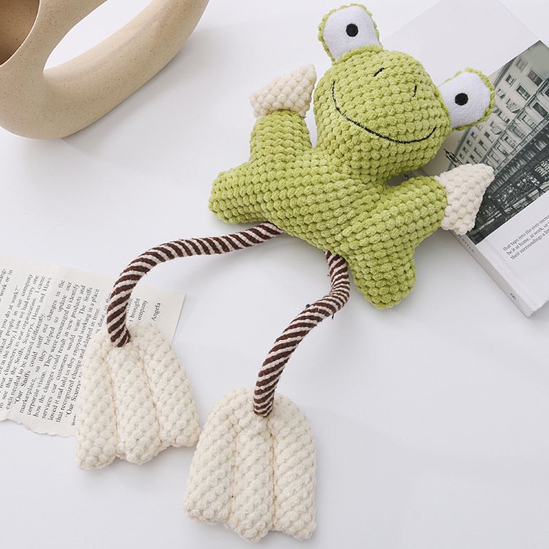Pet Dog Toy Cartoon Shape Tear-resistant Cotton Rope Chewing Plush Doll Pet Dog Toy