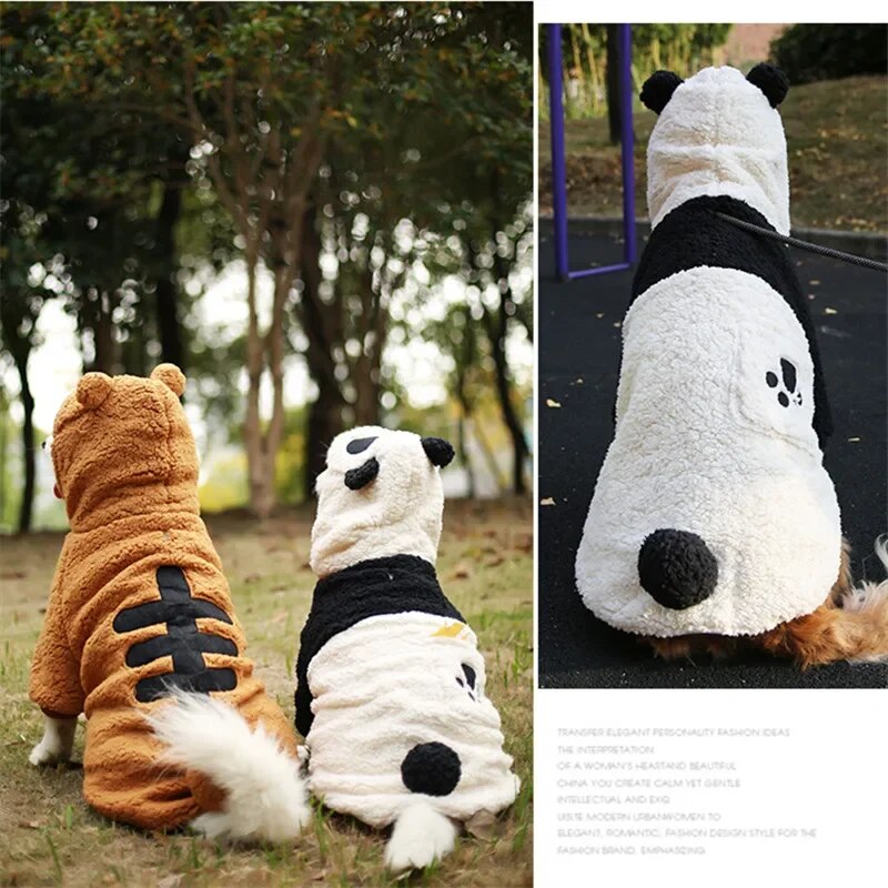 Pet Outfit Hoodie Thick Cotton Padded Clothes Big Dog Coat Jacket