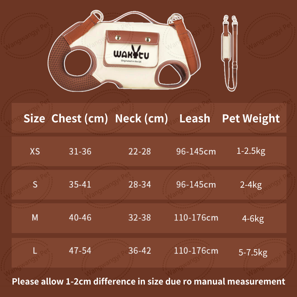 Pet Sling Carrier 900D Canvas Crossbody Dog Lift Harness with Leash For Small Dogs