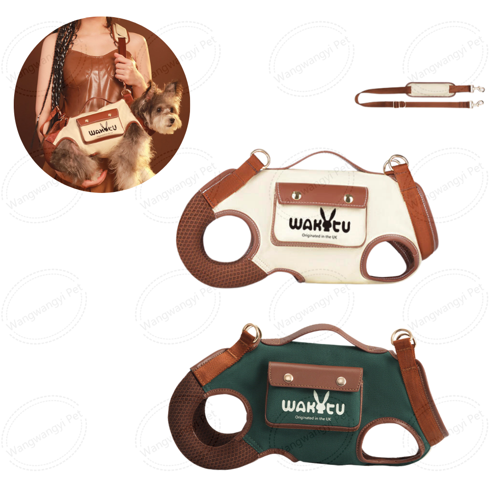 Pet Sling Carrier 900D Canvas Crossbody Dog Lift Harness with Leash For Small Dogs