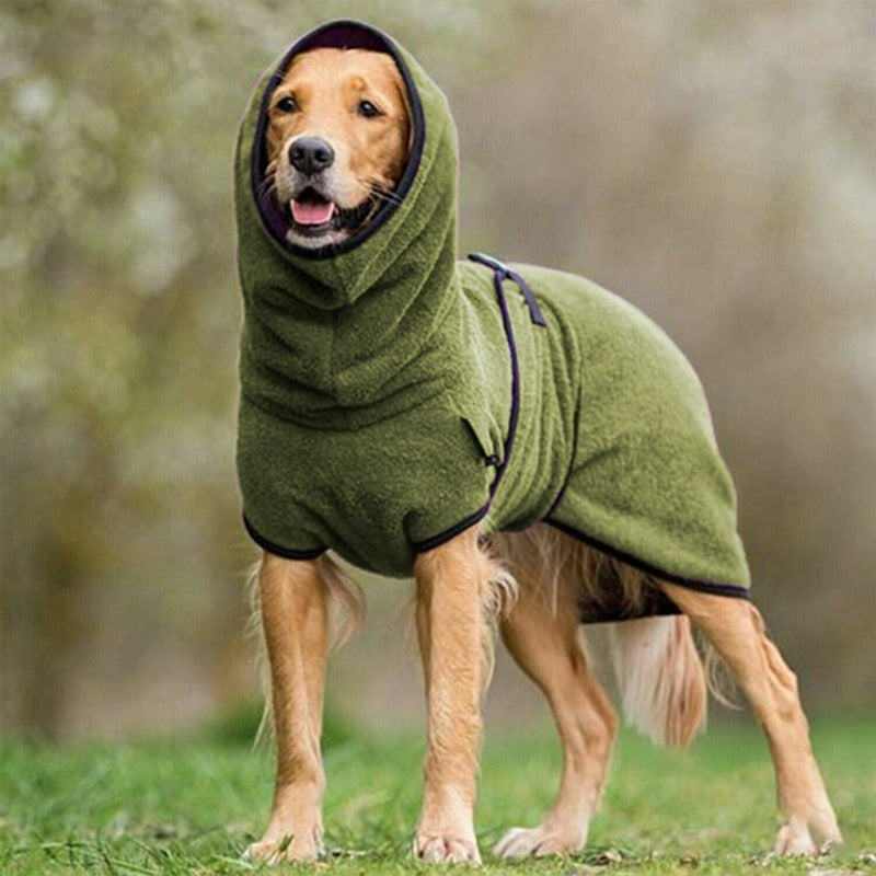 Pets Dog Hooded Bathrobe Towelling Drying Robe