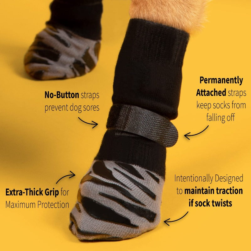4Pcs/set Premium Non-Slip Dog Socks For Hardwood Floors - Extra-Thick Grip