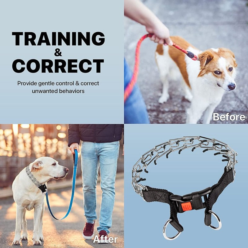 Adjustable Detachable Links Stainless Steel Metal Dog Prong Collar