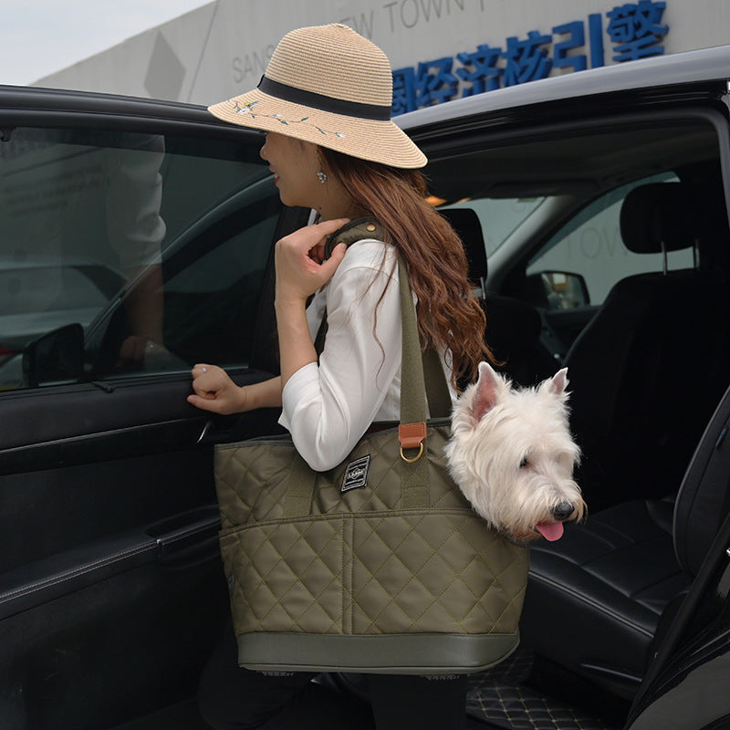 Dog Carrier Bag Portable One-shoulder Dog Bag With Mat