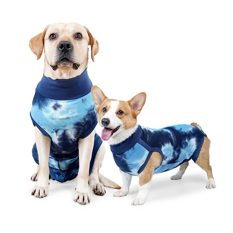 Recovery Suit for Dogs Tie-Dyed After Surgery Professional Pet Recovery Shirt