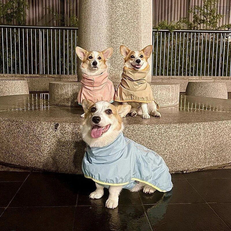 Reflective Dog Raincoat Waterproof Windproof Cat Jacket Jumpsuit