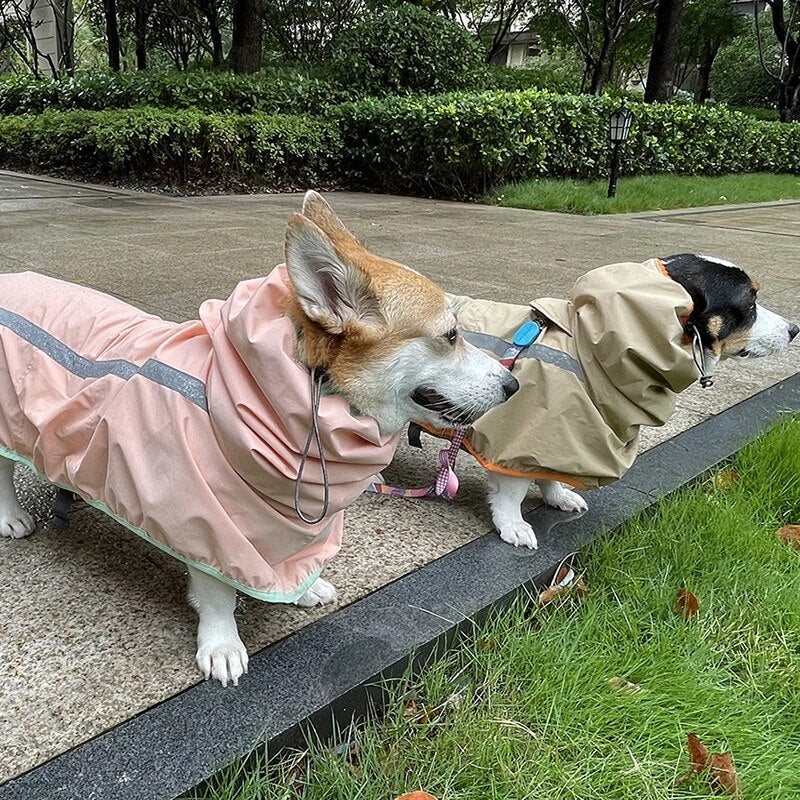 Reflective Dog Raincoat Waterproof Windproof Cat Jacket Jumpsuit