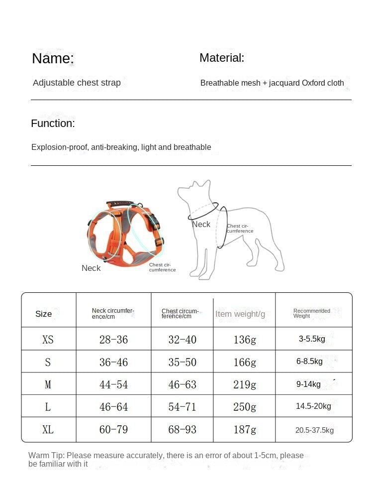 Reflective Pet Dog Harness Vest And Adjustable Dog Leash Set