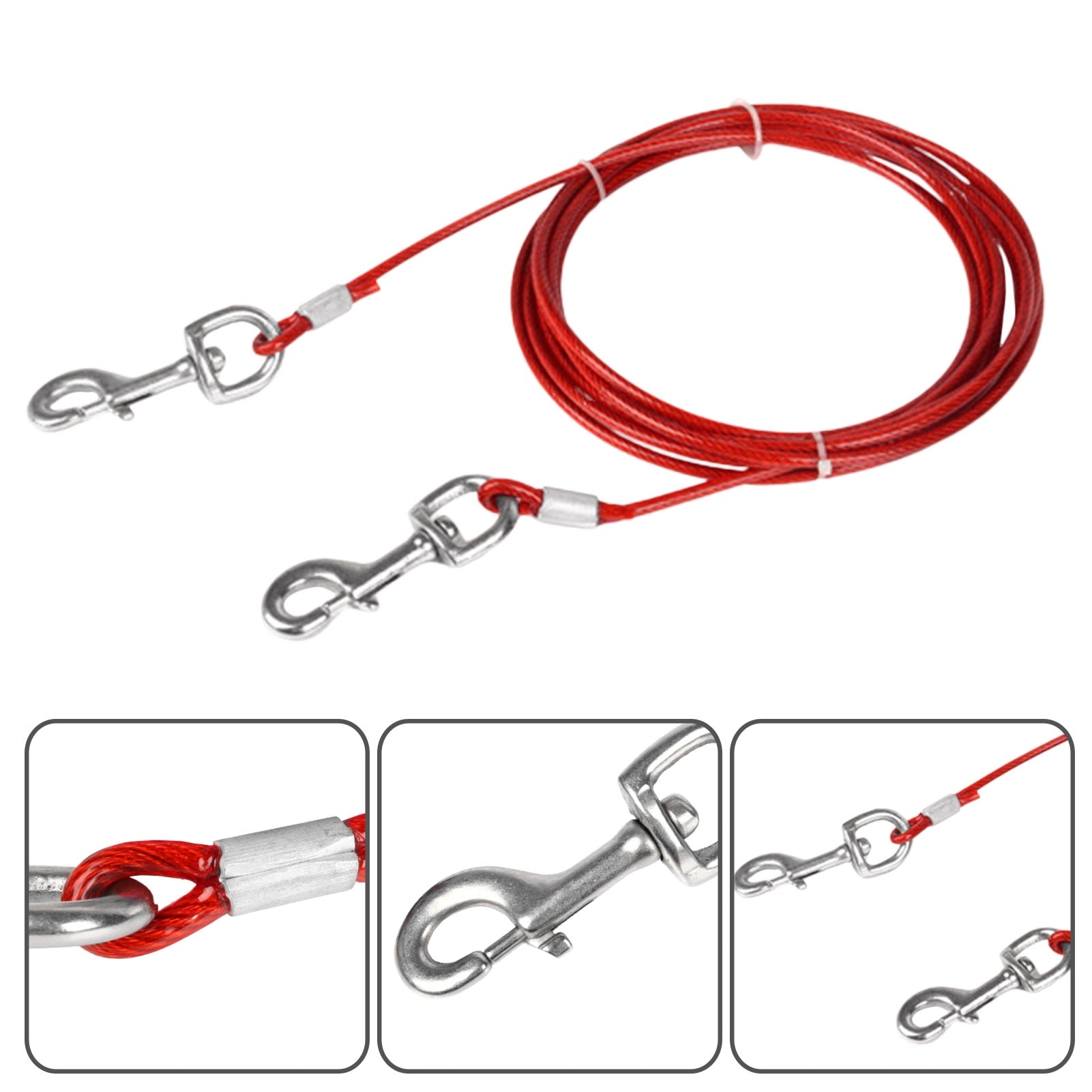 Dog Tie Out Cable Steel Wire Dog Lead Splitter Dog Double Leash