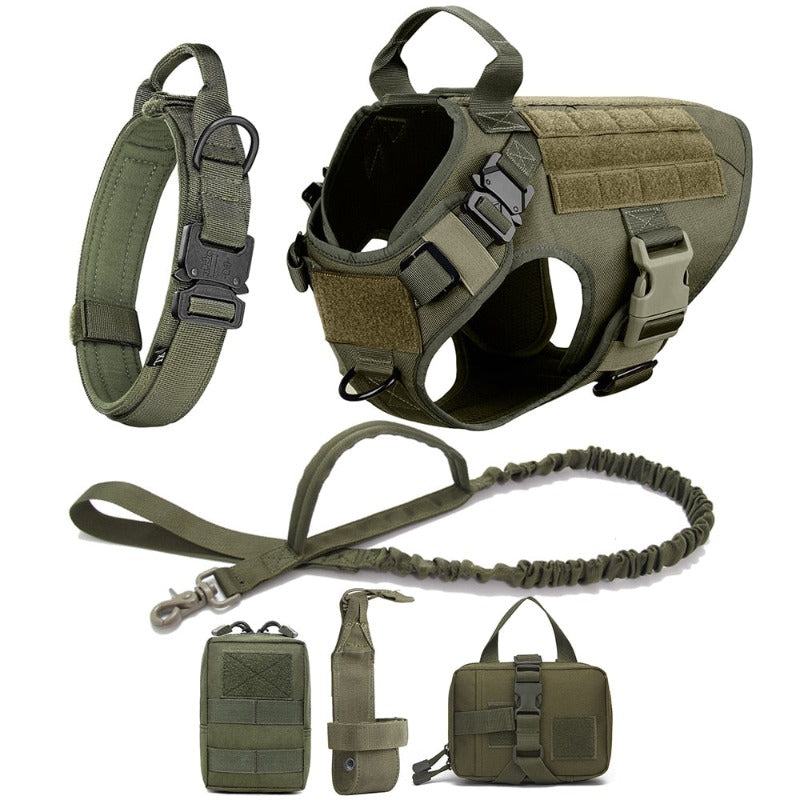Large Dog Harness And Leash Set Shepherd Malinois Training Walking 5pcs Set