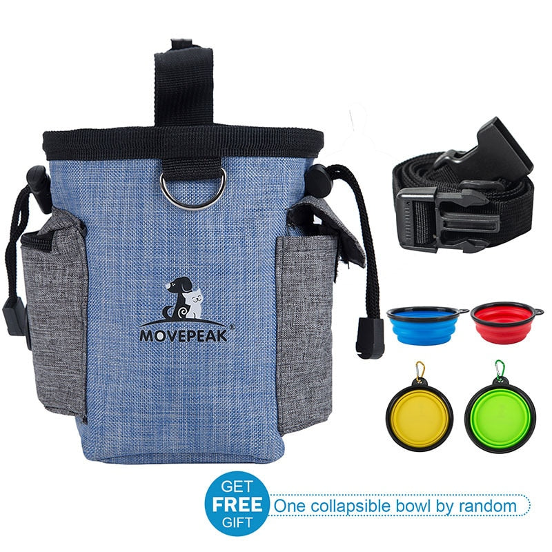 Outdoor Dog Treat Bag Pet Dog Training Large Capacity Detachable Hands-Free Waist Bag