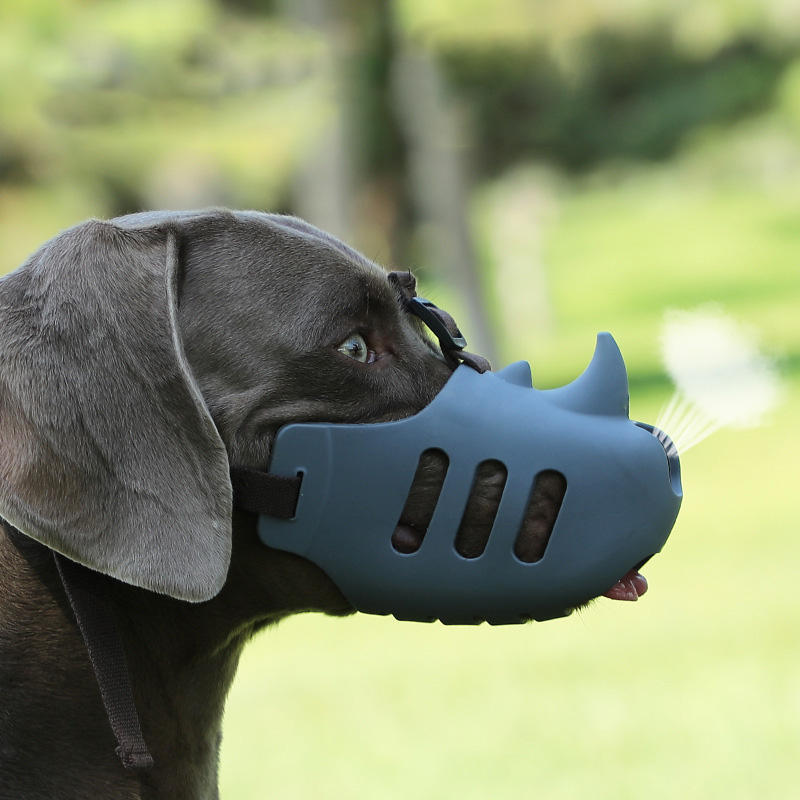 Silicone Pet Mouth Cover Soft Breathable Dog Safe Muzzle With Adjustable Straps