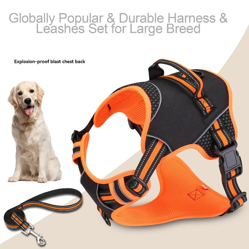 Dog Harness With Handle Leash Reflective No Pull Harness