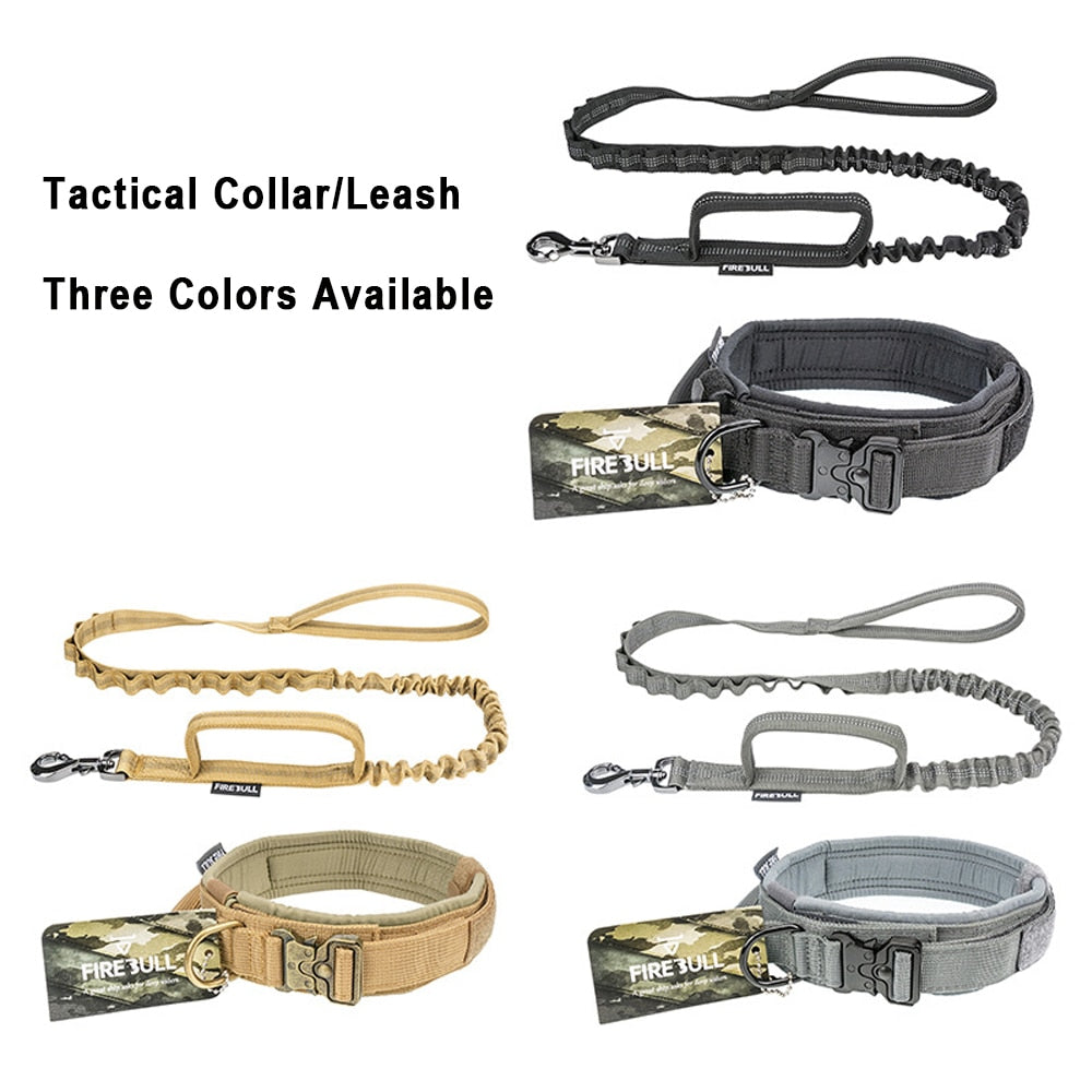 Tactical Dog Collar Leash Set Detachable Quick Release Collar