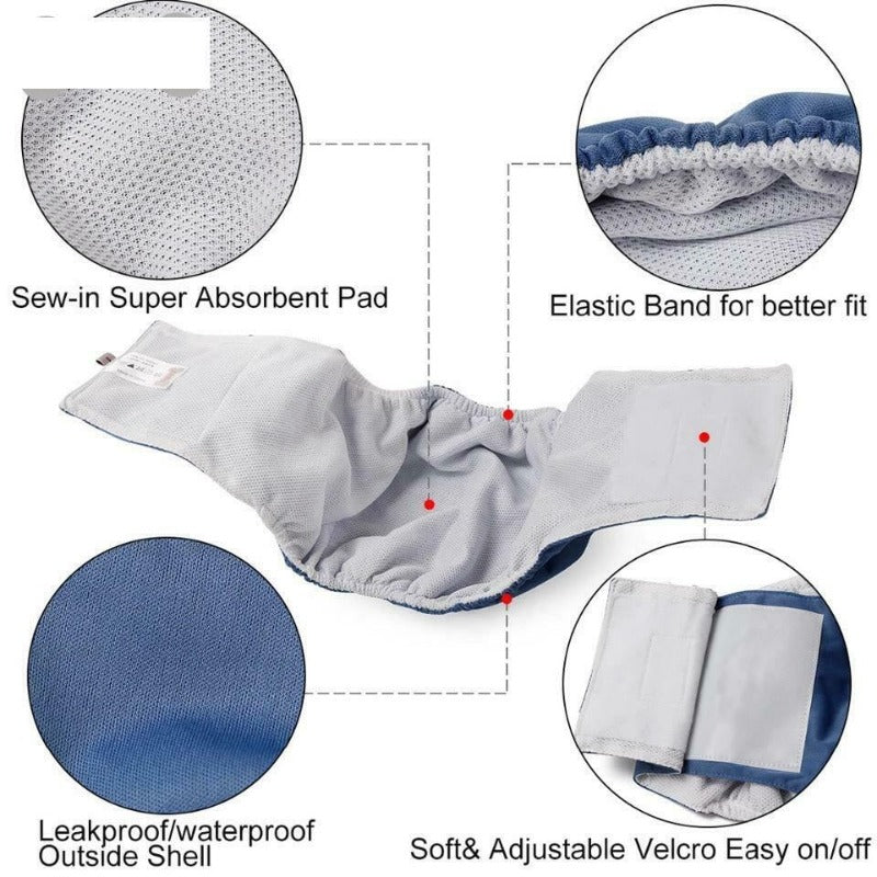 Washable Male Dog Belly Band Wrap Waterproof Male Pet Diapers