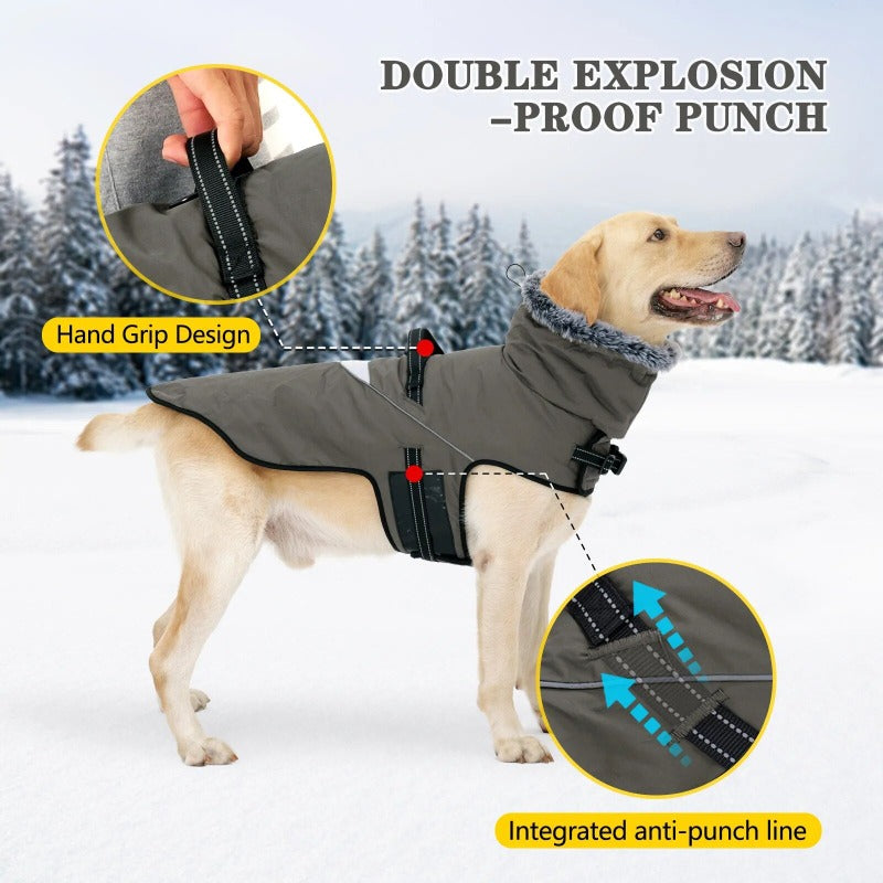 Waterproof Fur Collar Dog Jacket Warm Thicken Winter Dog Clothes Pet Outfits