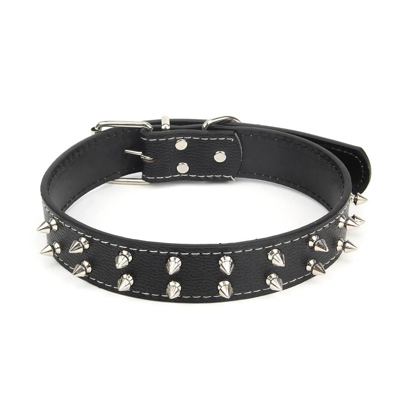 Willow Nail Dog Collar  Large and Medium-sized Dog Collar PU Peg Dog Collar