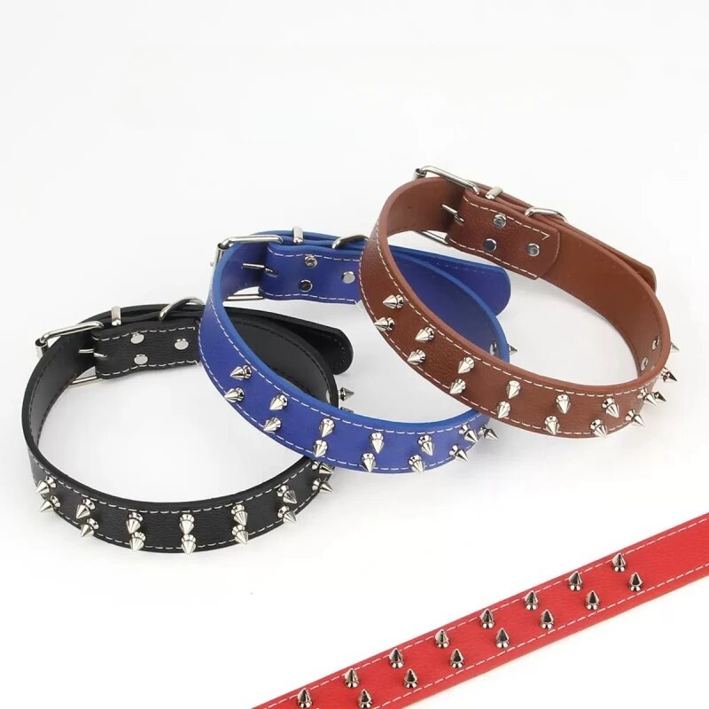 Willow Nail Dog Collar  Large and Medium-sized Dog Collar PU Peg Dog Collar