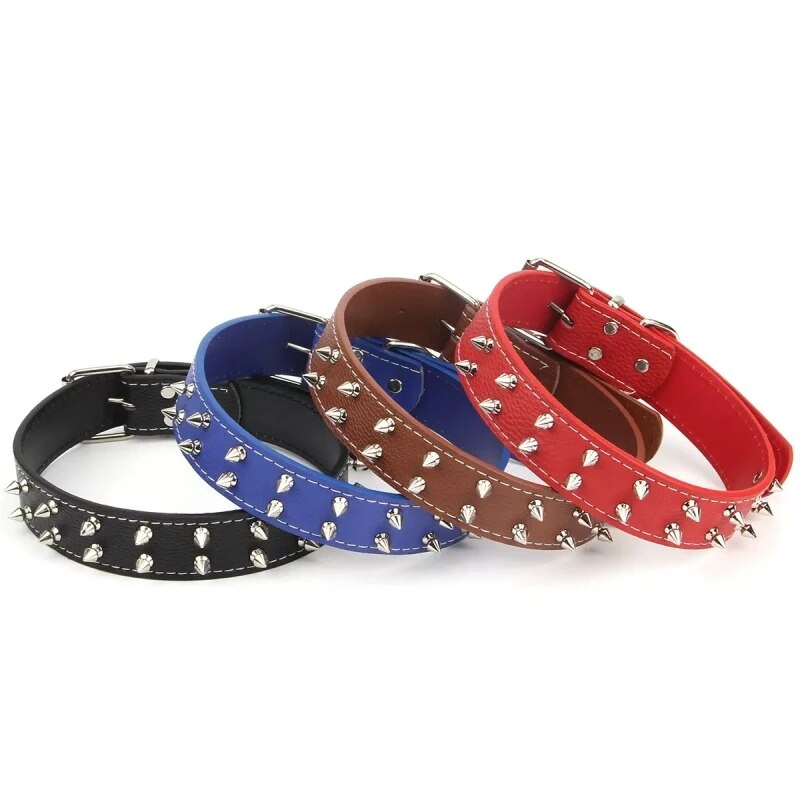 Willow Nail Dog Collar  Large and Medium-sized Dog Collar PU Peg Dog Collar