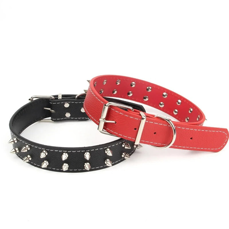 Willow Nail Dog Collar  Large and Medium-sized Dog Collar PU Peg Dog Collar