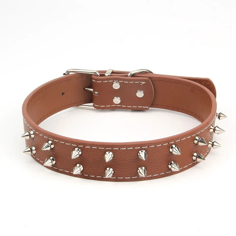 Willow Nail Dog Collar  Large and Medium-sized Dog Collar PU Peg Dog Collar