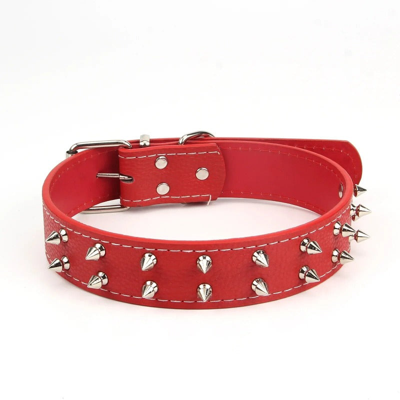 Willow Nail Dog Collar  Large and Medium-sized Dog Collar PU Peg Dog Collar