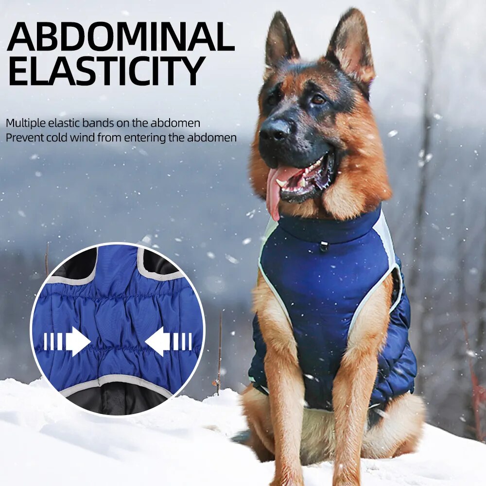 Reflective Dogs Winter Warm Thickening Jacket Windproof Dog Clothes with Harness