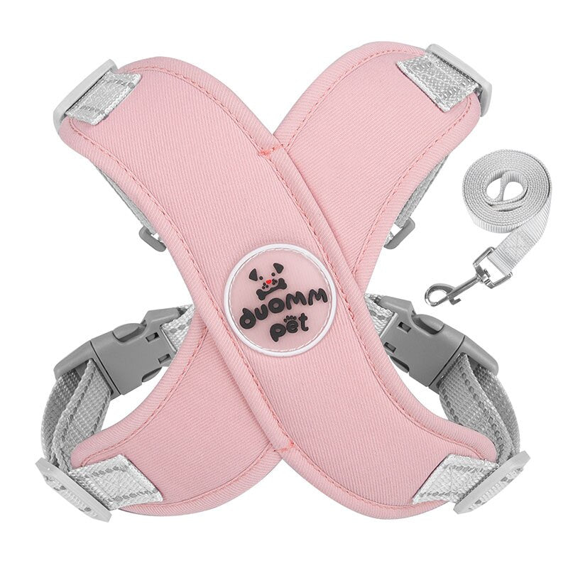 X Shaped Dog Hanress Leash Set Reflective Dog Leash Harness Set
