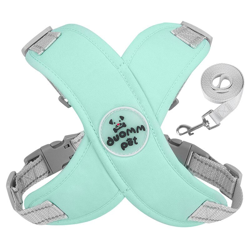 X Shaped Dog Hanress Leash Set Reflective Dog Leash Harness Set