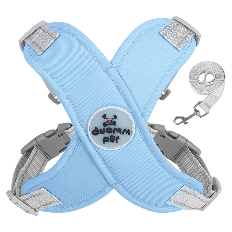 X Shaped Dog Hanress Leash Set Reflective Dog Leash Harness Set