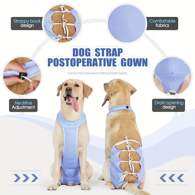 Dog Recovery Clothes, Recovery Suit With Straps For Large Dogs After Neutering