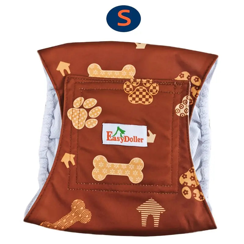 Washable Bone Pattern Male Reusable Dog Diapers