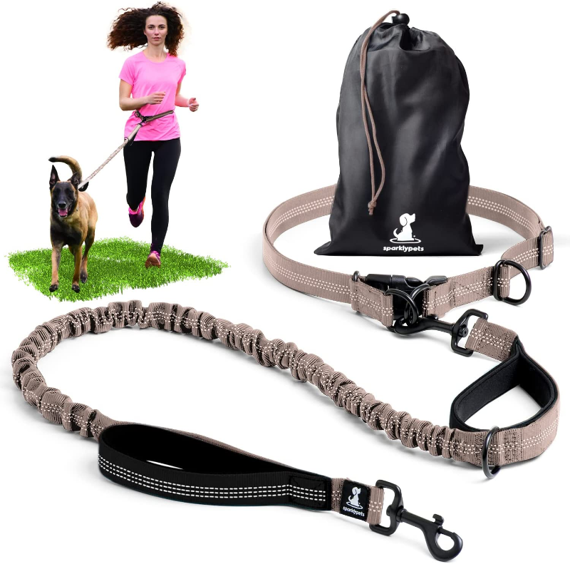 Hands Free Dog Leash Professional Harness with Reflective Stitches