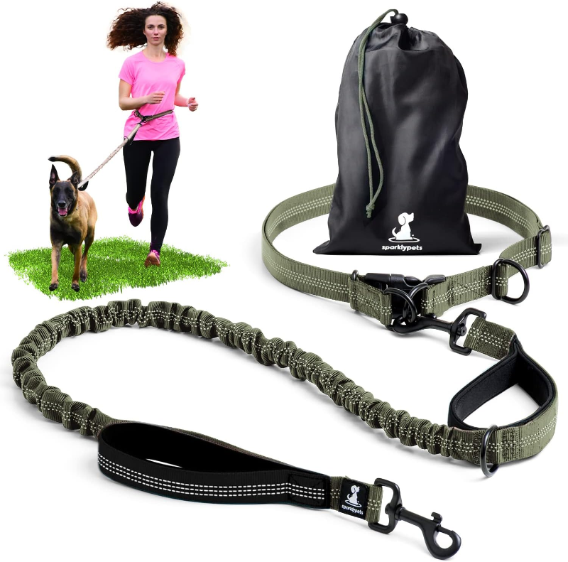 Hands Free Dog Leash Professional Harness with Reflective Stitches
