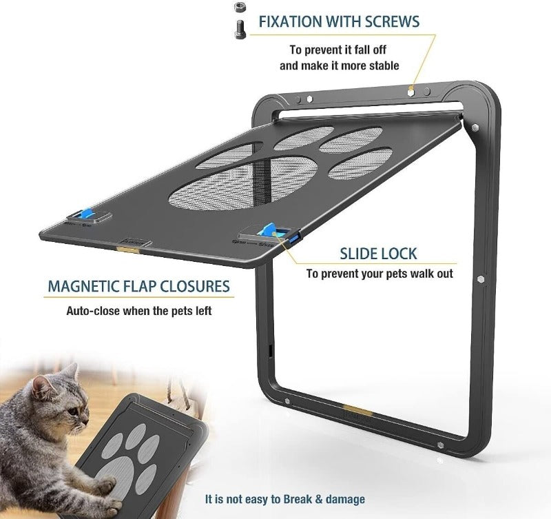 Dog Paw Print Door Cat and Dog Anti Bite Door Suitable for Small and Medium-Sized Dogs and Cats