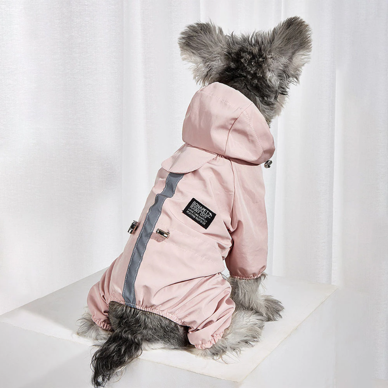Dog Raincoat for Large Dogs Split Design Fully Covered Waterproof Pet Rain Poncho with Hood Reflective Outdoor Rain/Snow Jacket