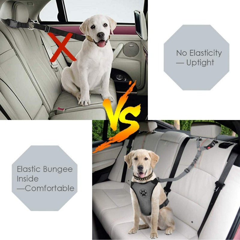 2 Pcs Dog Seat Belt Cat Seat Belts for Cars - Unique Denim & Nylon Fabric,Adjustable Dog Safety Belt