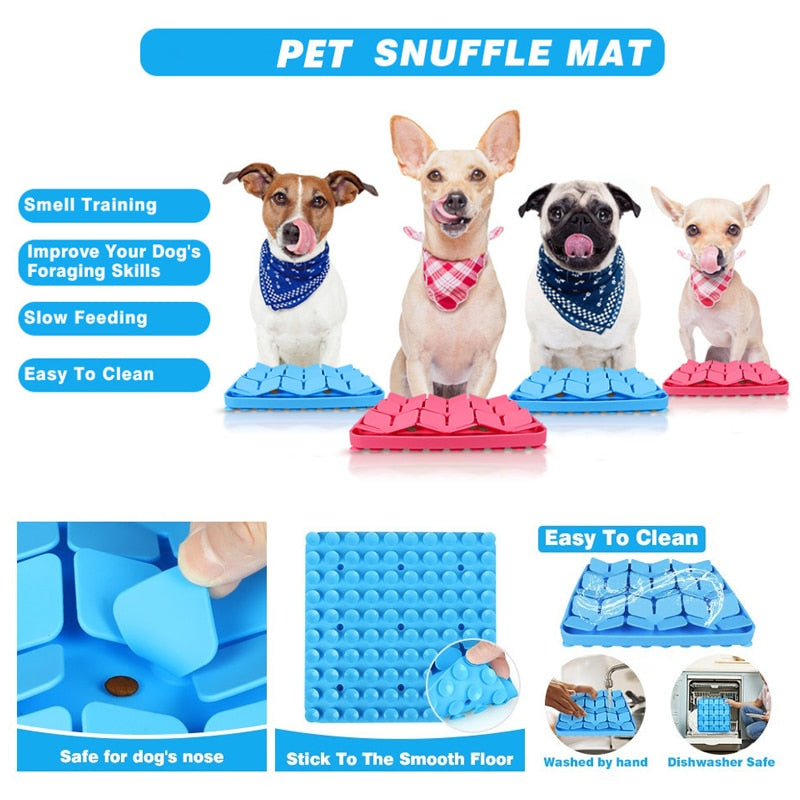 Dog Cat Slow Food Bowl Pet Dog Feeding Bowl Silicone Dog Feeding Licking Mat Dog Healthy Slow Food Feeder Bowl Mat