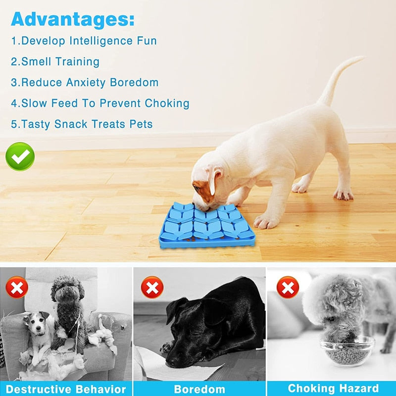 Dog Cat Slow Food Bowl Pet Dog Feeding Bowl Silicone Dog Feeding Licking Mat Dog Healthy Slow Food Feeder Bowl Mat