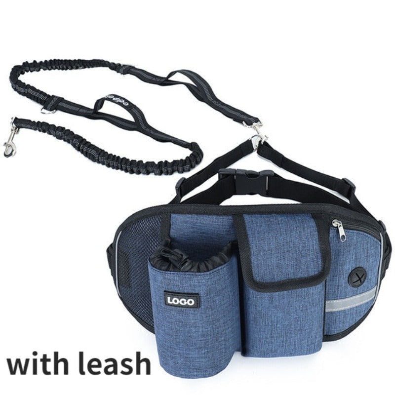 Dog Walking Bags Training Pet Treat Bag Fanny Pack Hands-Free Pet Candy Pouch Bungee Leash Dog Feed Bowls Storage Water Cup Bags