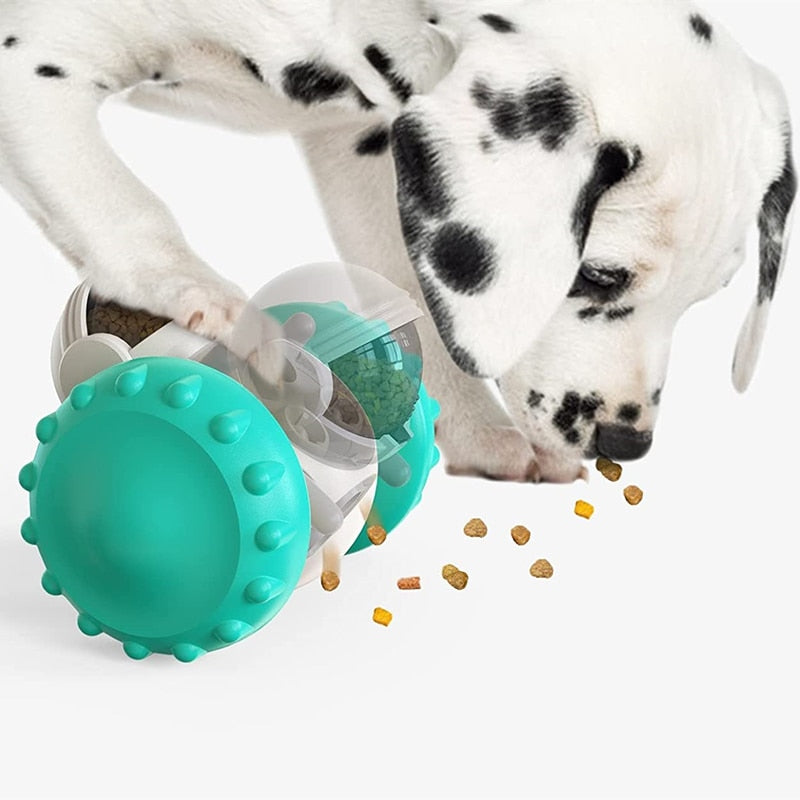 Interactive Dog Puzzle Toy with Slow Feeder Tumbler for Pet Food Dispenser
