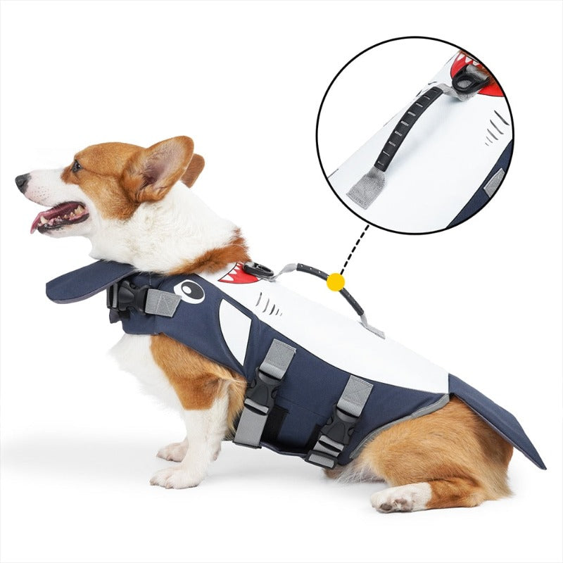 Pet Dog Life Jacket Vest Clothes Life Vest Collar Harness Pet Swimming Summer Swimwear Scales Shark Cooling Vest for Dog