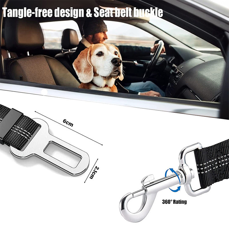 2 Pcs Dog Seat Belt Cat Seat Belts for Cars - Unique Denim & Nylon Fabric,Adjustable Dog Safety Belt