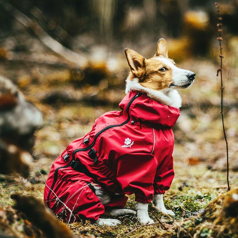 Waterproof Pet Dog Outdoor Jacket Clothes Winter Warm Coat Big Jumpsuit Reflective Raincoat For Small Medium Large Dogs
