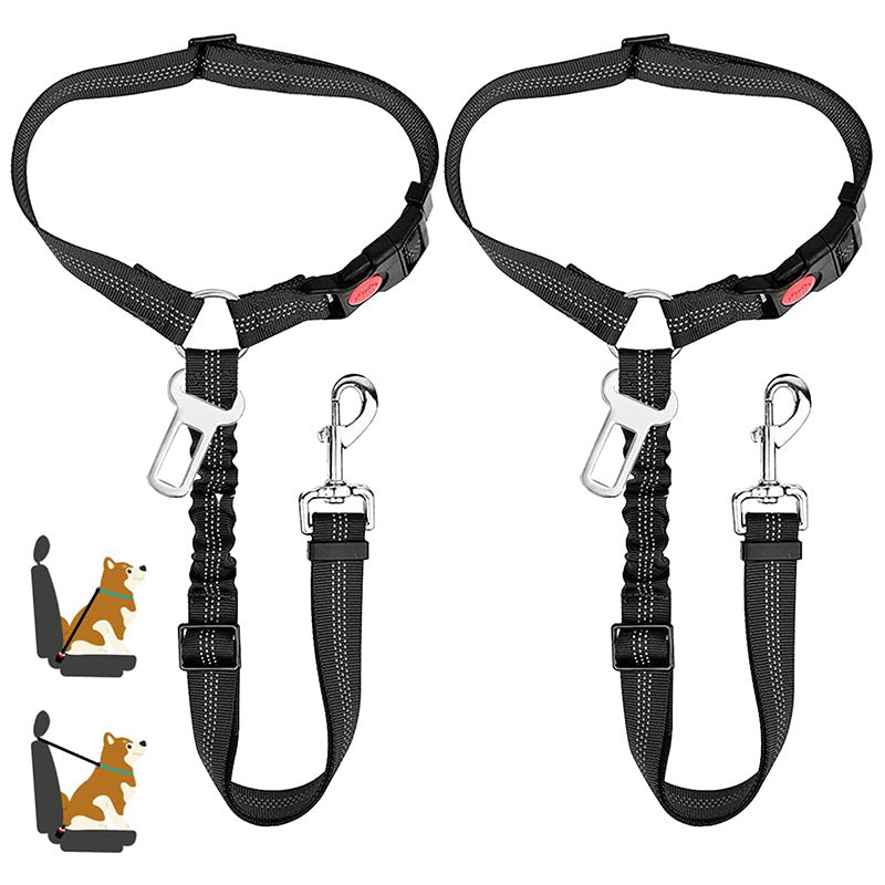 2 Pcs Dog Seat Belt Cat Seat Belts for Cars - Unique Denim & Nylon Fabric,Adjustable Dog Safety Belt